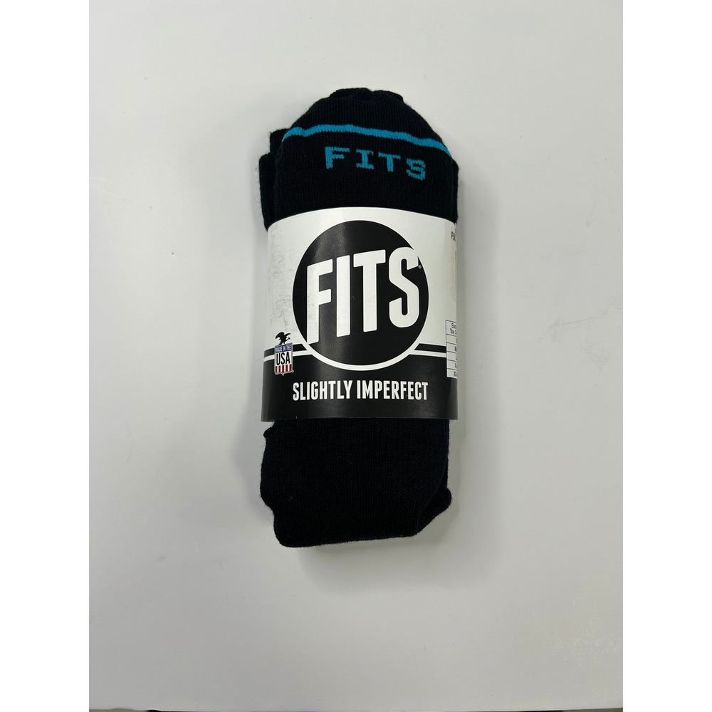 FITS Wool Blend Performance Crew Socks Unisex Medium Navy Blue 3 Pair Pack
